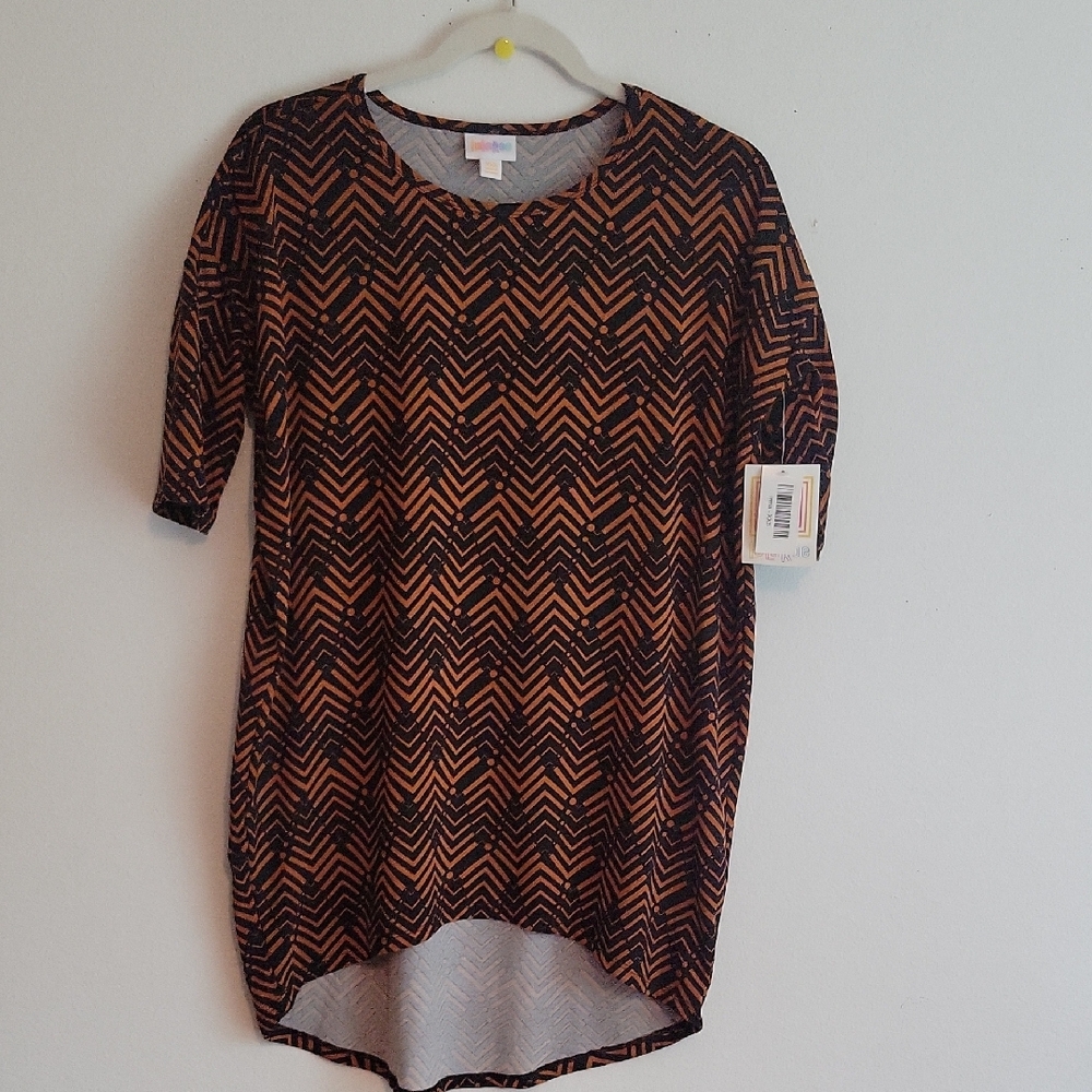 LuLaRoe Black and Brown Short Sleeve Top